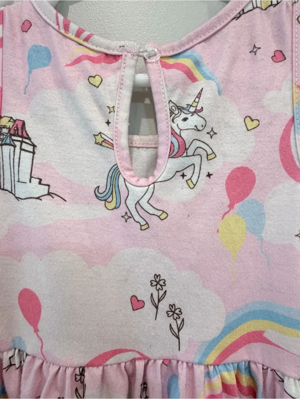 SHEIN Girls Unicorn Rainbow Dress | 18–24 Months | Pink Fantasy Print